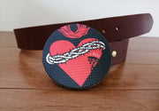 Ski Belt Buckle - Heart