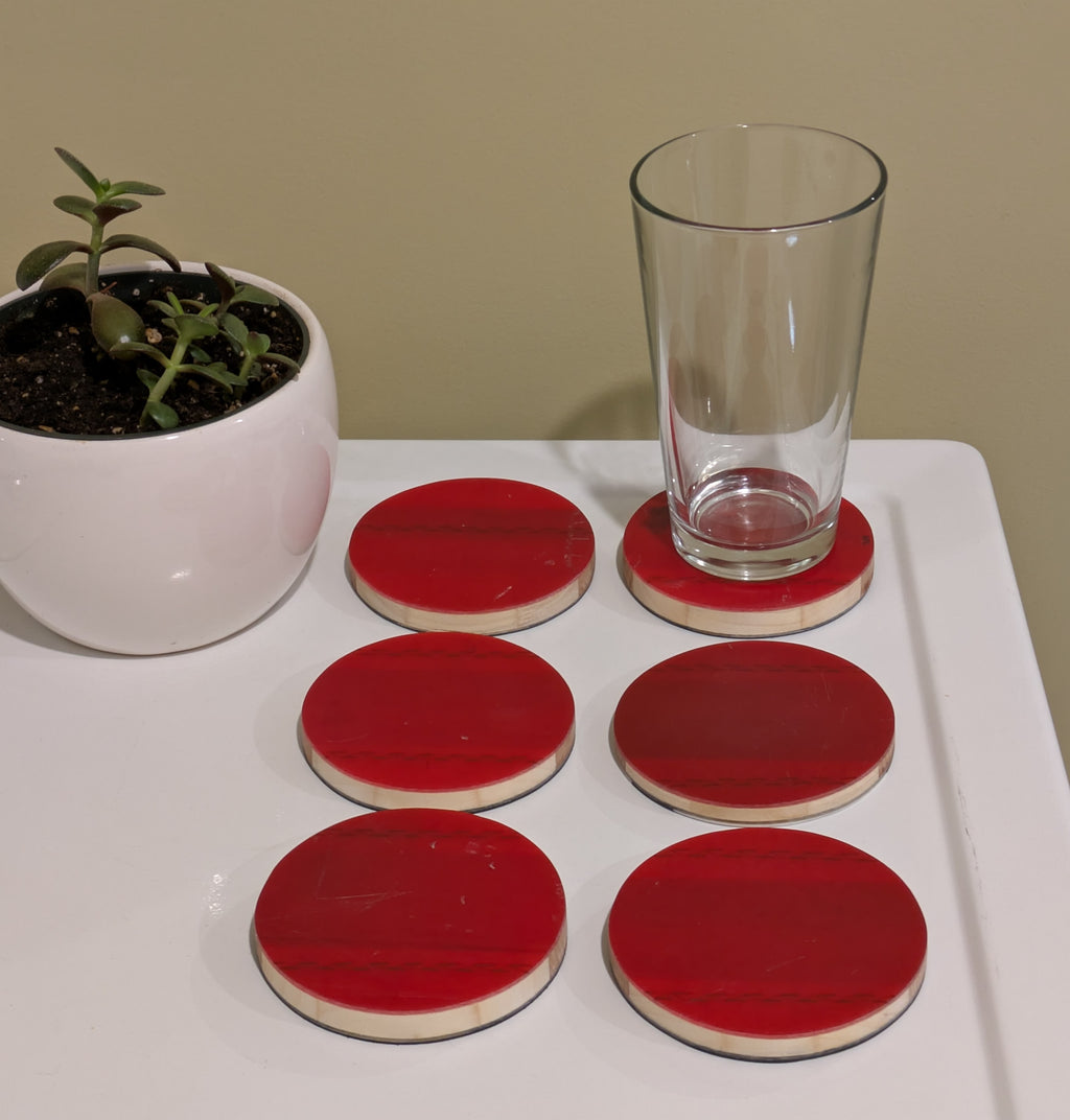 Red (set of 6)- Ski Coasters