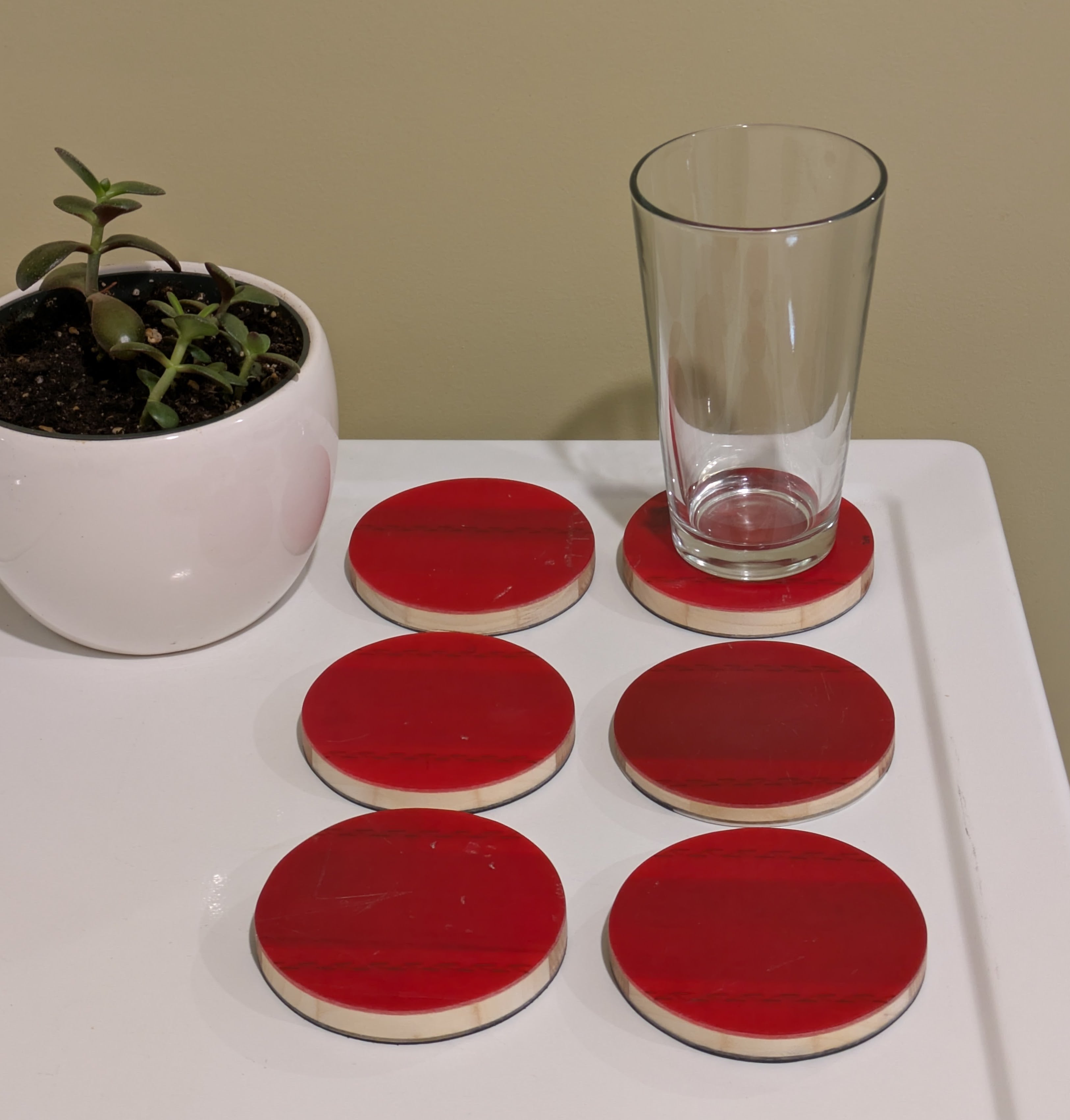 Red (set of 6)- Ski Coasters
