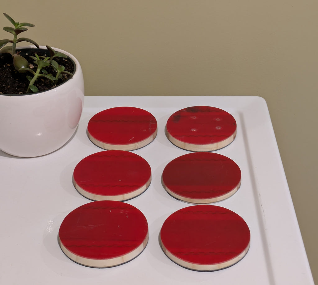 Red (set of 6)- Ski Coasters