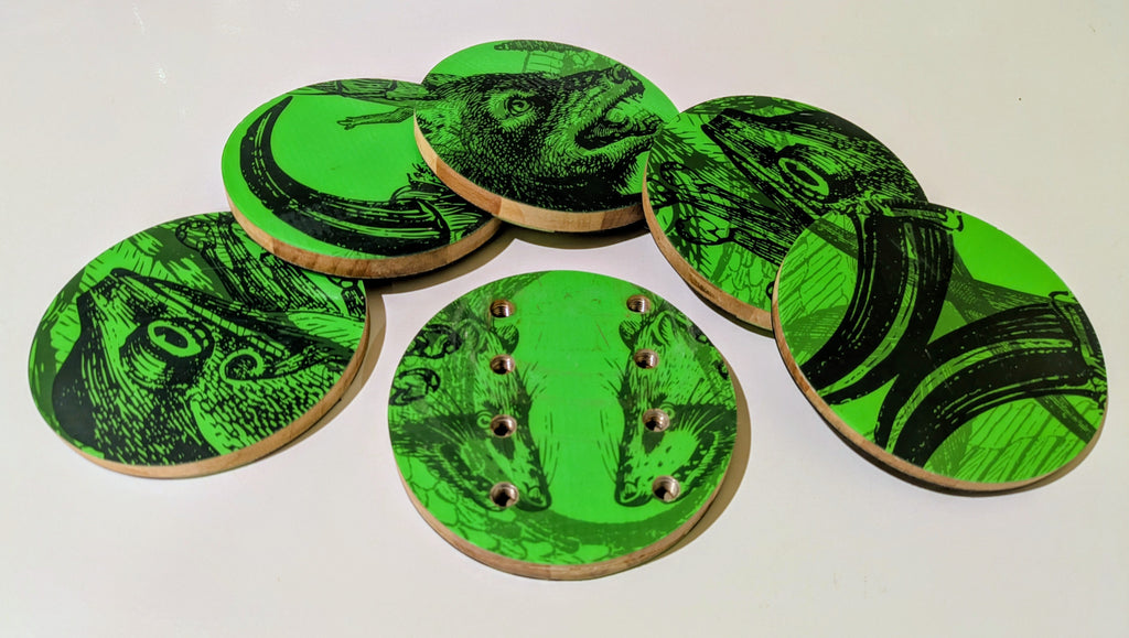 (set of 6)- Snowboard Coasters