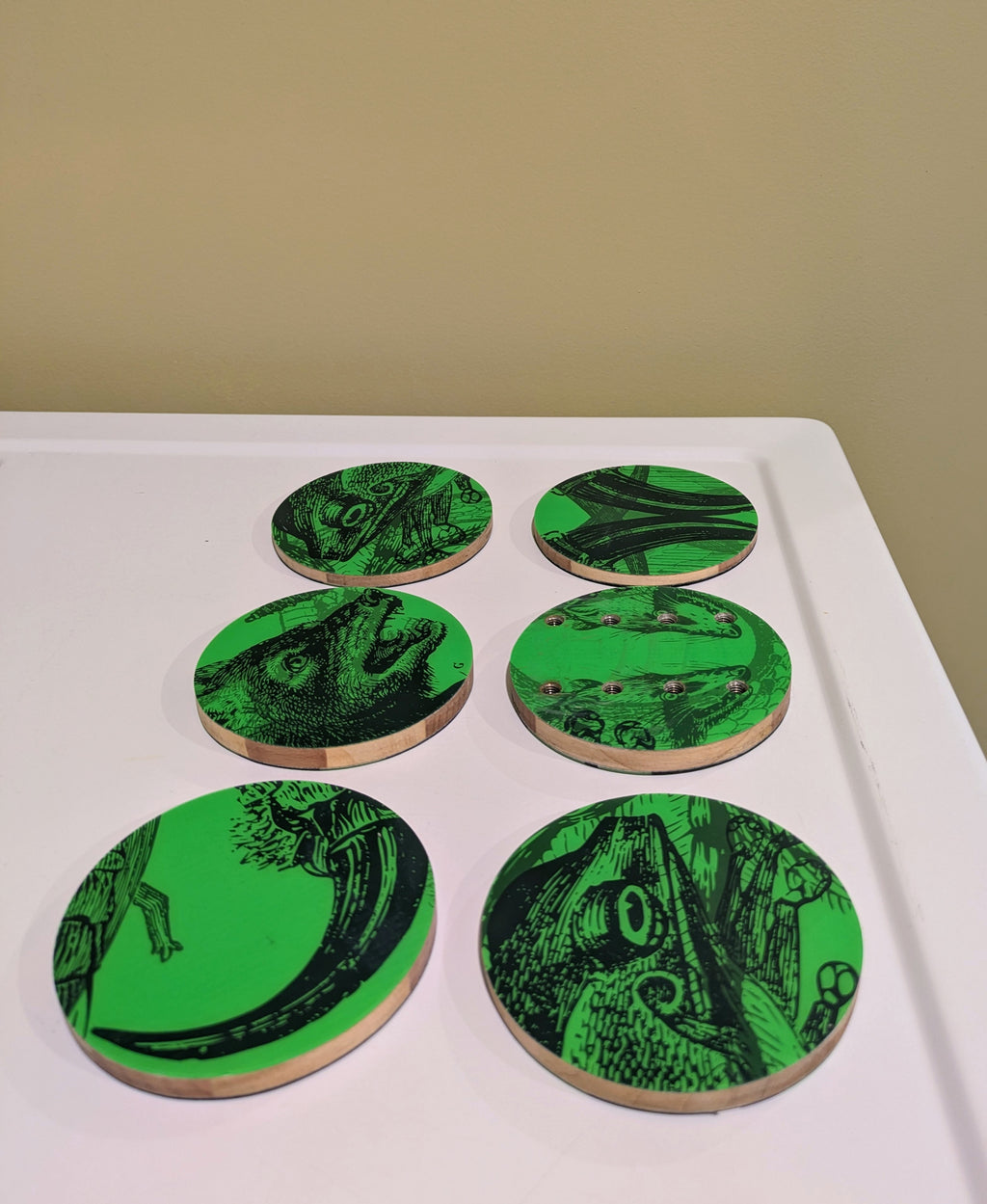 (set of 6)- Snowboard Coasters