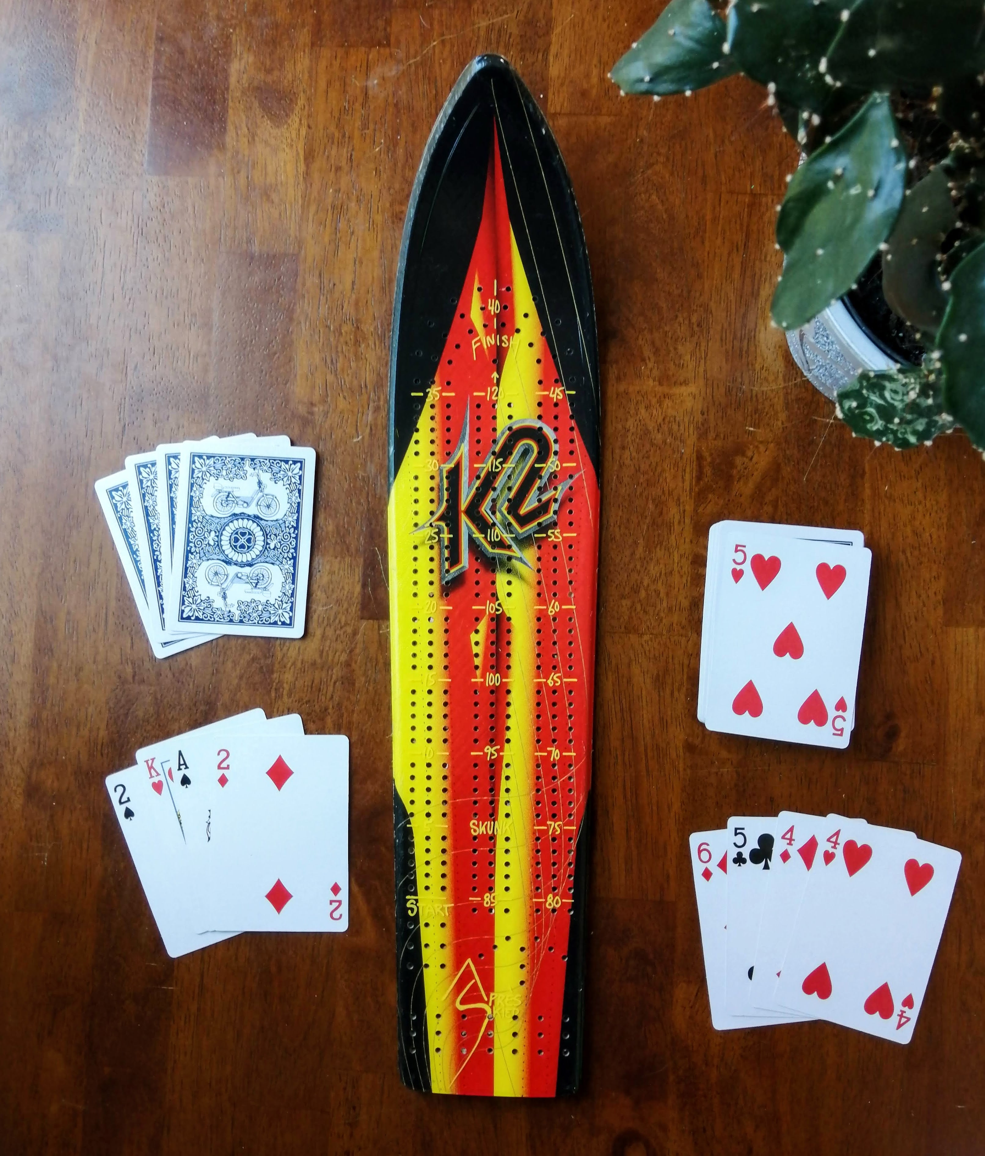 K2 - Skinny Ski Cribbage board