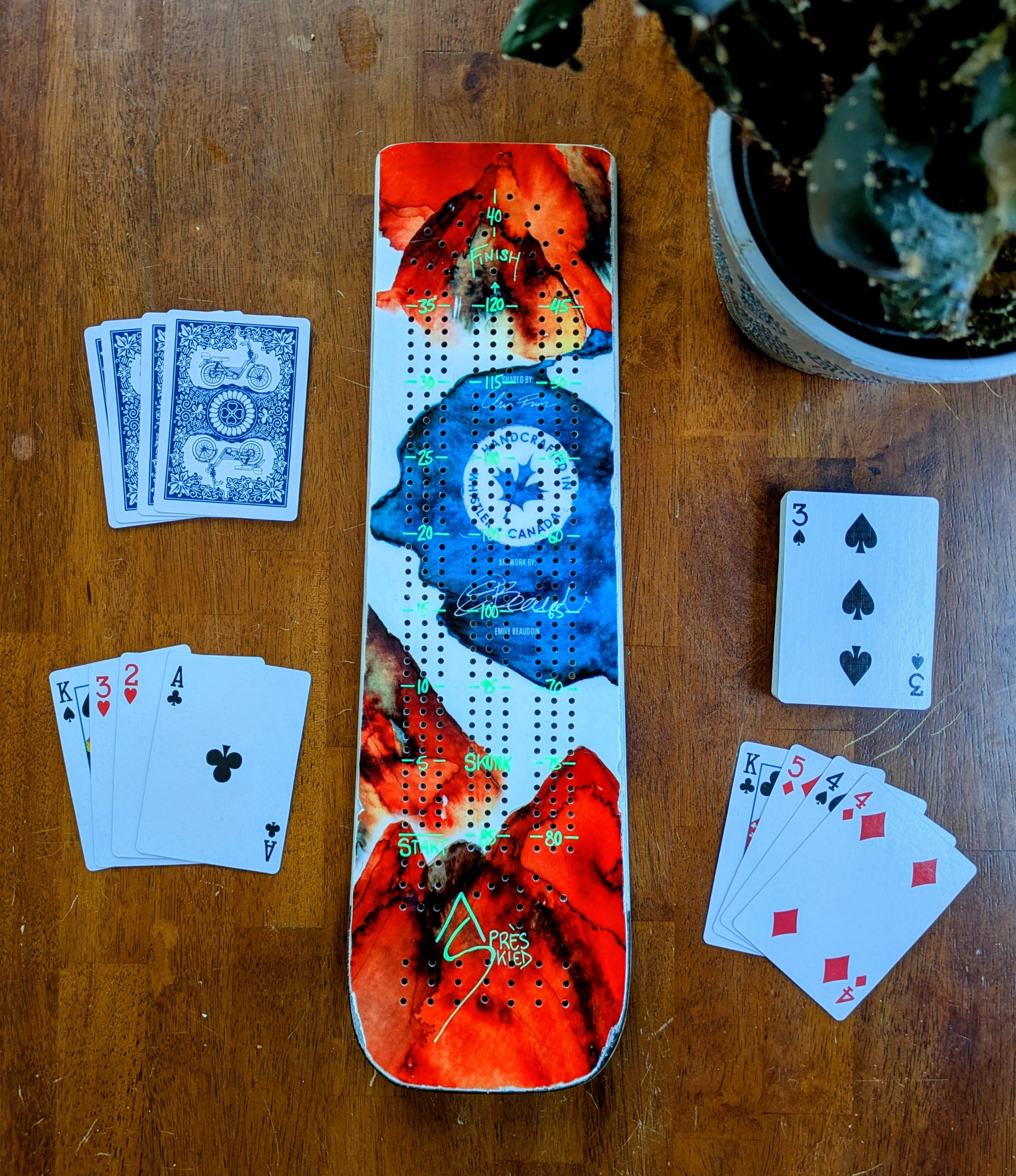 Prior - Ski Cribbage board