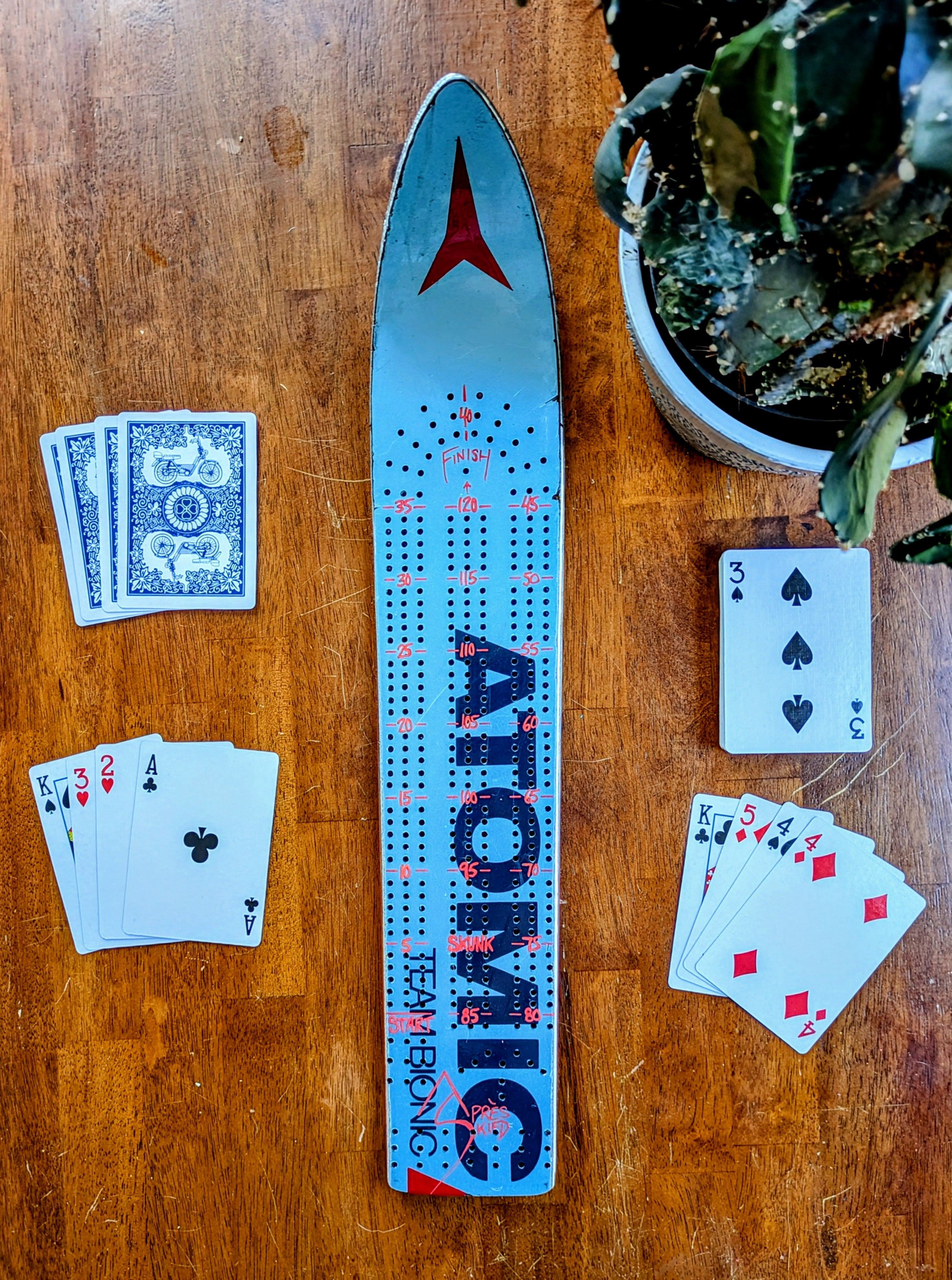 Atomic - Skinny Ski Cribbage board