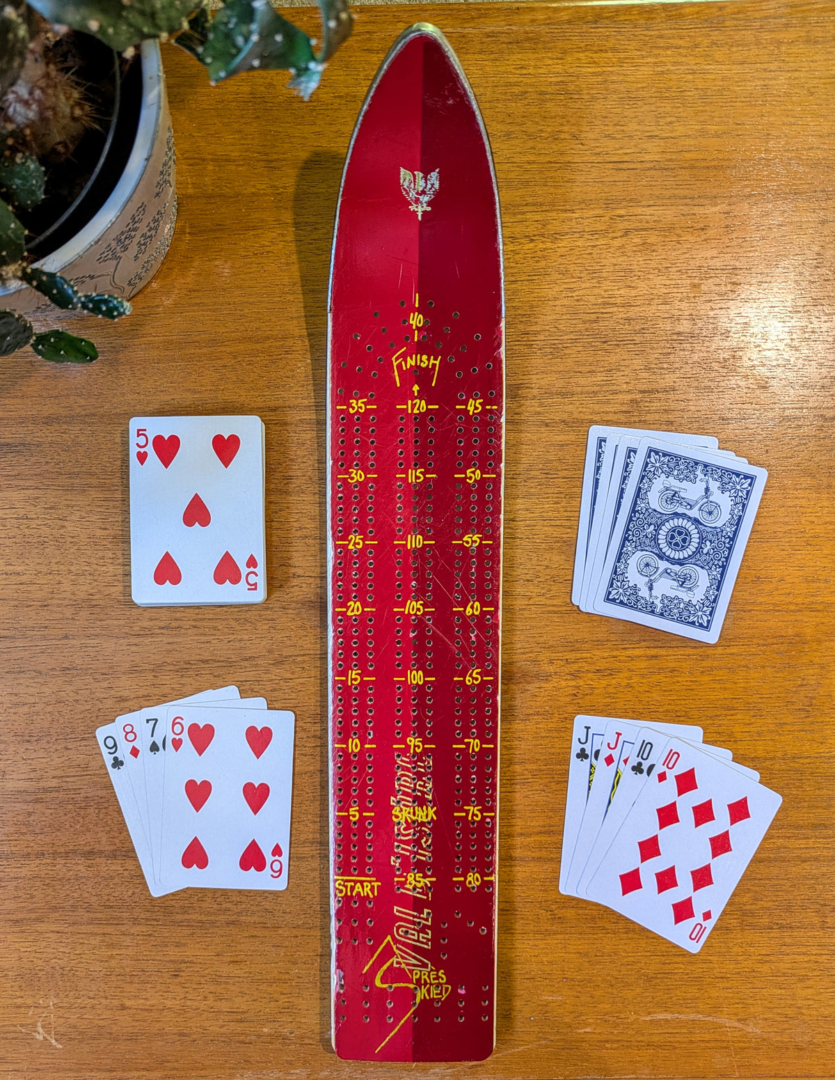 Val - Skinny Ski Cribbage board