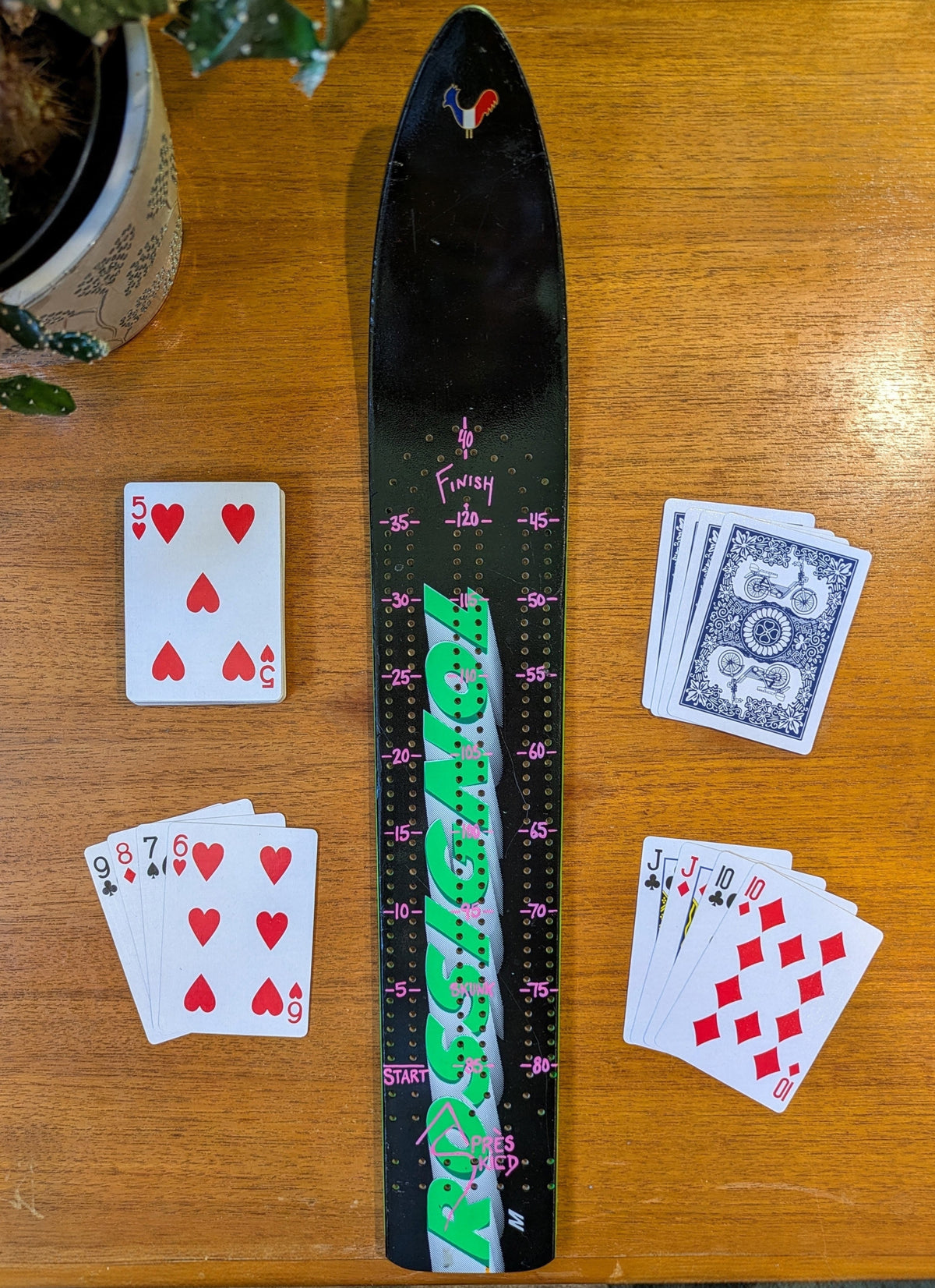 2 Player Rossignol - Skinny Ski Cribbage board
