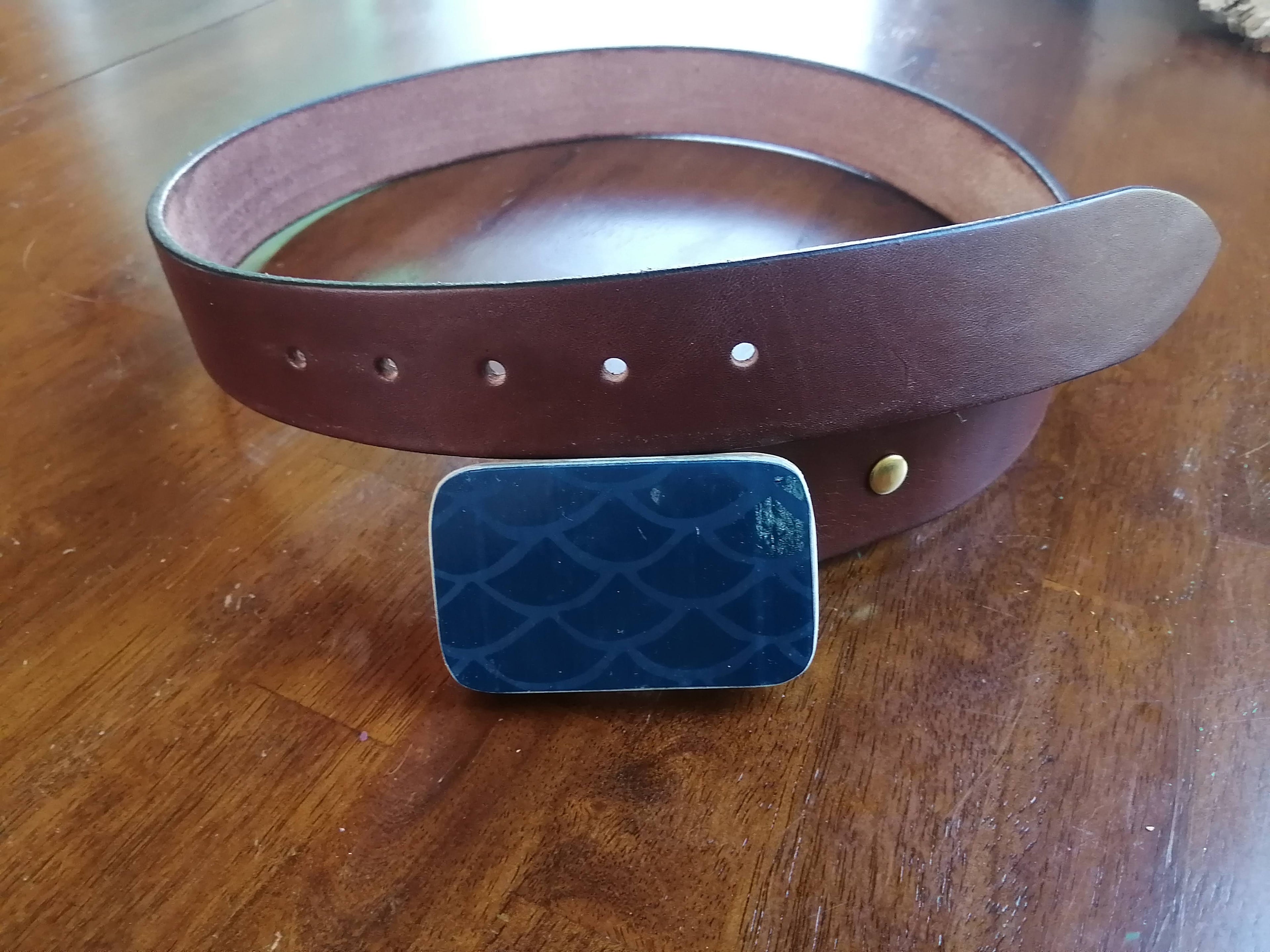 Ski Belt Buckles - Line Fish scales