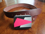 Ski Belt Buckles - Pink Triangle