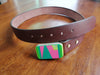 Ski Belt Buckles - Pink/Green