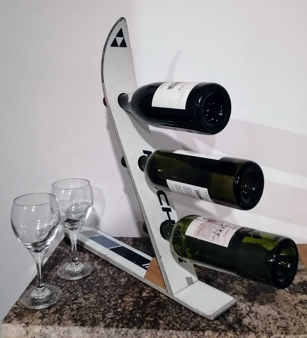 Ski Wine Rack - Fischer White